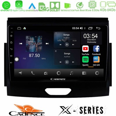 Cadence X Series Ford Ranger 2017-2022 8core Android12 4+64GB Navigation Multimedia Tablet 9