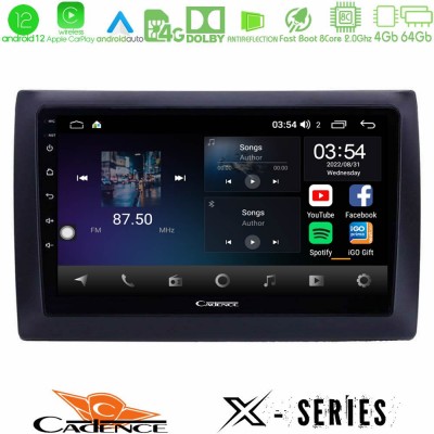 Cadence X Series Fiat Stilo 8core Android12 4+64GB Navigation Multimedia Tablet 9