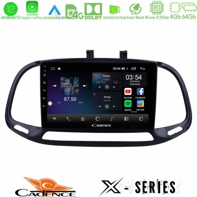 Cadence X Series Fiat Doblo 2015-2022 8core Android12 4+64GB Navigation Multimedia Tablet 9