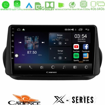 Cadence X Series Fiat Fiorino/Citroen Nemo/Peugeot Bipper 8core Android12 4+64GB Navigation Multimedia Tablet 9