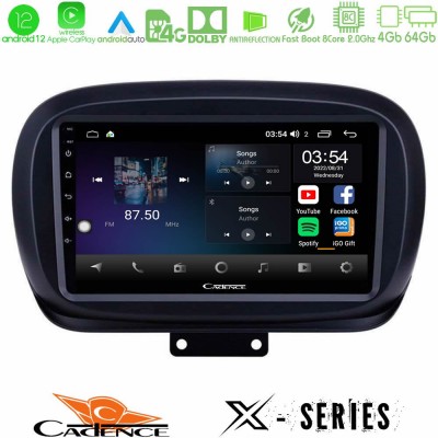 Cadence X Series Fiat 500X 8core Android12 4+64GB Navigation Multimedia Tablet 9