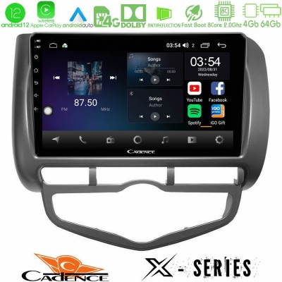 Cadence X Series Honda Jazz 2002-2008 (Auto A/C) 8core Android12 4+64GB Navigation Multimedia Tablet 9