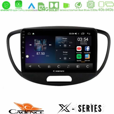 Cadence X Series Hyundai i10 2008-2014 8core Android12 4+64GB Navigation Multimedia Tablet 9