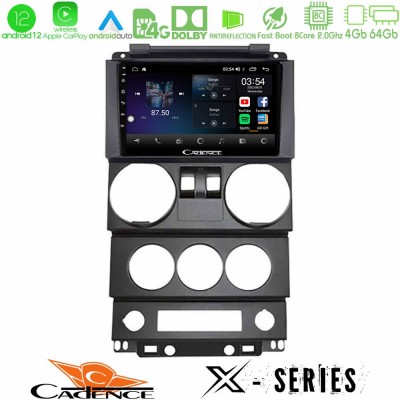 Cadence X Series Jeep Wrangler 2Door 2008-2010 8core Android12 4+64GB Navigation Multimedia Tablet 9