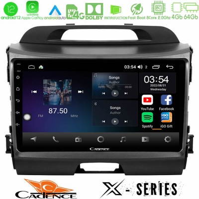 Cadence X Series Kia Sportage 8core Android12 4+64GB Navigation Multimedia Tablet 9