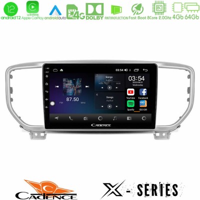Cadence X Series Kia Sportage 2018-2021 8Core Android12 4+64GB Navigation Multimedia Tablet 9