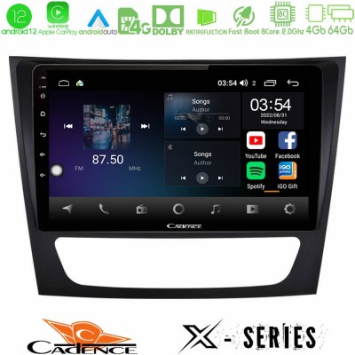 Cadence X Series Mercedes E Class / CLS Class 8core Android12 4+64GB Navigation Multimedia 9