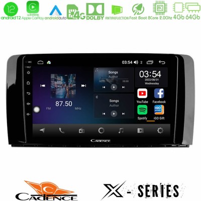 Cadence X Series Mercedes R Class 8core Android12 4+64GB Navigation Multimedia Tablet 9