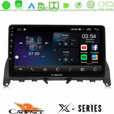Cadence X Series Mercedes C Class W204 8core Android12 4+64GB Navigation Multimedia 9