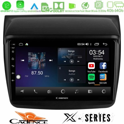 Cadence X Series Mitsubishi L200 8core Android12 4+64GB Navigation Multimedia Tablet 9
