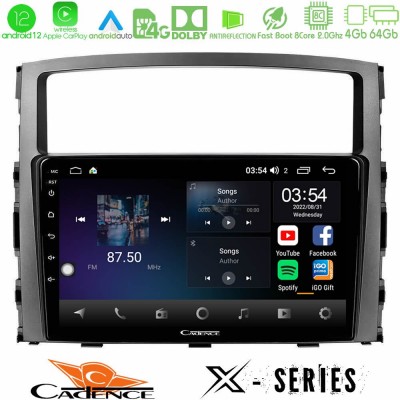 Cadence X Series Mitsubishi Pajero 2008-2009 8core Android12 4+64GB Navigation Multimedia Tablet 9