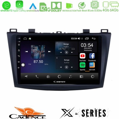 Cadence X Series Mazda 3 2009-2014 8core Android12 4+64GB Navigation Multimedia Tablet 9