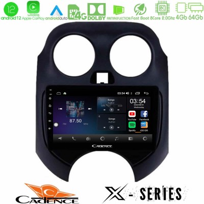 Cadence X Series Nissan Micra 2011-2014 8core Android12 4+64GB Navigation Multimedia Tablet 9