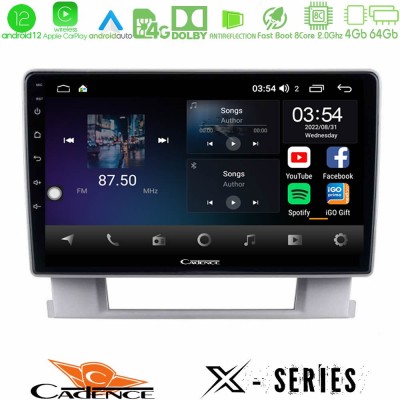Cadence X Series Opel Astra J 2010-2014 8core Android12 4+64GB Navigation Multimedia Tablet 9