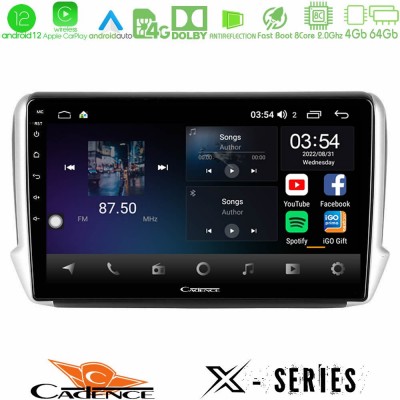 Cadence X Series Peugeot 208/2008 8core Android12 4+64GB Navigation Multimedia Tablet 10