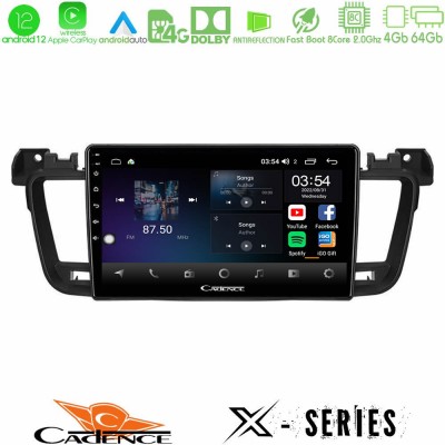 Cadence X Series Peugeot 508 2010-2018 8core Android12 4+64GB Navigation Multimedia Tablet 9