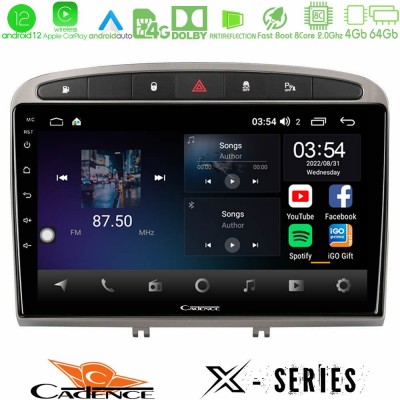 Cadence X Series Peugeot 308/RCZ 8core Android12 4+64GB Navigation Multimedia Tablet 9