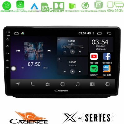Cadence X Series Skoda Fabia 2007-2014 8core Android12 4+64GB Navigation Multimedia Tablet 10