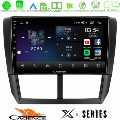 Cadence X Series Subaru Forester 8core Android12 4+64GB Navigation Multimedia Tablet 9