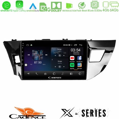 Cadence X Series Toyota Corolla 2014-2016 8core Android12 4+64GB Navigation Multimedia Tablet 9