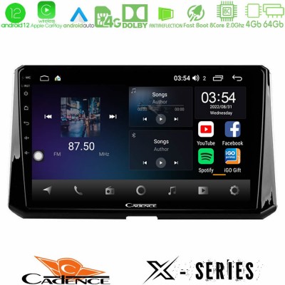 Cadence X Series Toyota Corolla 2019-2022 8core Android12 4+64GB Navigation Multimedia Tablet 9