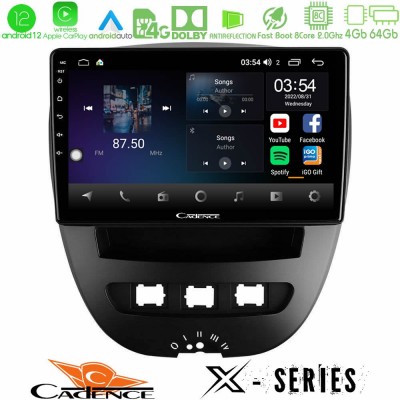 Cadence X Series Toyota Aygo/Citroen C1/Peugeot 107 8core Android12 4+64GB Navigation Multimedia Tablet 10