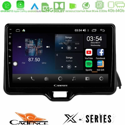 Cadence X Series Toyota Yaris 2020-> 8Core Android12 4+64GB Navigation Multimedia Tablet 9