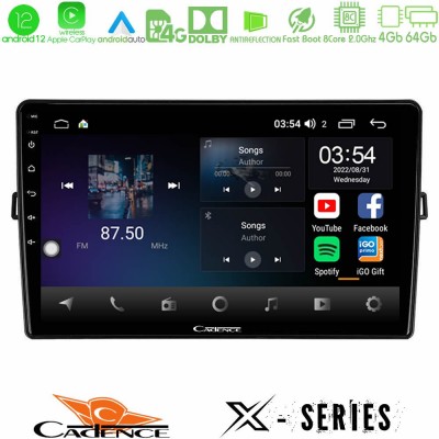 Cadence X Series Toyota Auris 8core Android12 4+64GB Navigation Multimedia Tablet 10