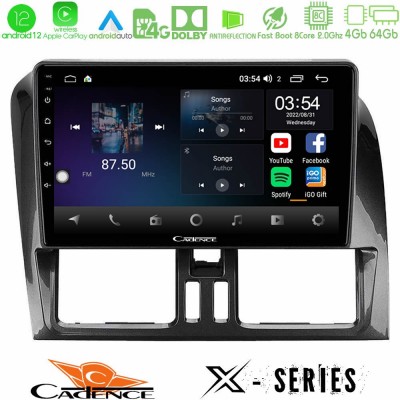 Cadence X Series Volvo XC60 2009-2012 8core Android12 4+64GB Navigation Multimedia Tablet 9