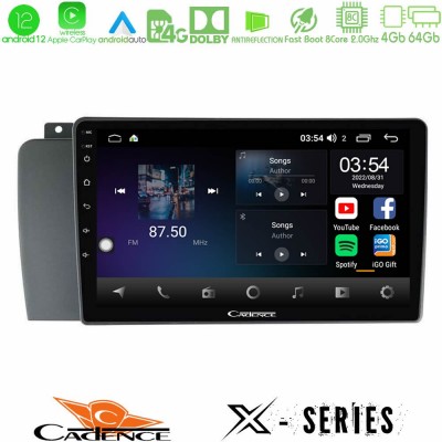 Cadence X Series Volvo S60 2004-2009 8core Android12 4+64GB Navigation Multimedia Tablet 9