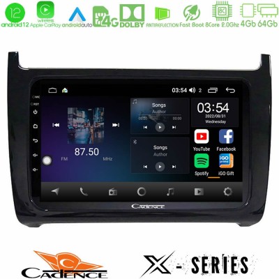 Cadence X Series Vw Polo 8core Android12 4+64GB Navigation Multimedia Tablet 9