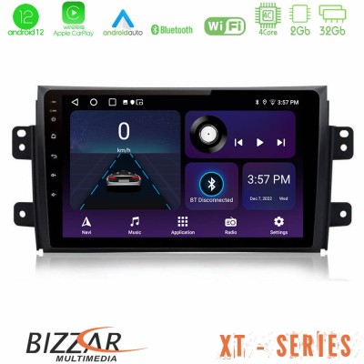 Bizzar XT Series Suzuki SX4 2006-2014 Fiat Sedici 2006-2014 4Core Android12 2+32GB Navigation Multimedia Tablet 9