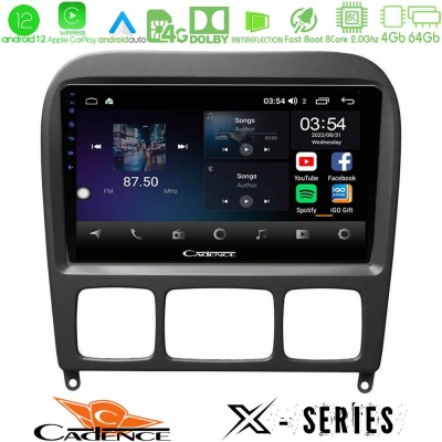 Cadence X Series Mercedes S Class 1999-2004 (W220) 8core Android12 4+64GB Navigation Multimedia Tablet 9