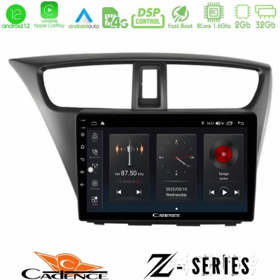 Cadence Z Series Honda Civic Hatchback 2012-2015 8core Android12 2+32GB Navigation Multimedia Tablet 9