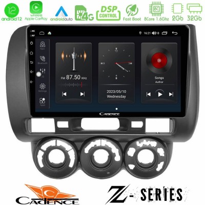 Cadence Z Series Honda Jazz 2002-2008 (Manual A/C) 8core Android12 2+32GB Navigation Multimedia Tablet 9