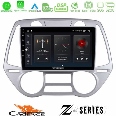 Cadence Z Series Hyundai i20 2009-2012 Auto A/C 8core Android12 2+32GB Navigation Multimedia Tablet 9