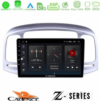 Cadence Z Series Hyundai Accent 2006-2011 8core Android12 2+32GB Navigation Multimedia Tablet 9