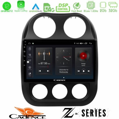 Cadence Z Series Jeep Compass 2012-2016 8core Android12 2+32GB Navigation Multimedia Tablet 9