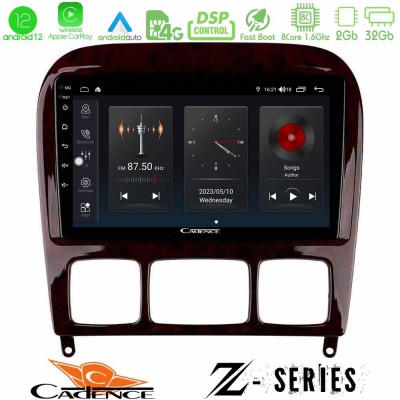Cadence Z Series Mercedes S Class 1999-2004 (W220) 8core Android12 2+32GB Navigation Multimedia Tablet 9