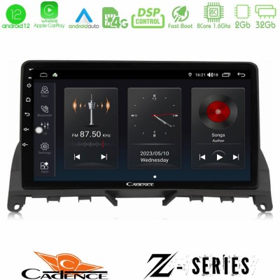 Cadence Z Series Mercedes C Class W204 8core Android12 2+32GB Navigation Multimedia Tablet 9