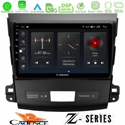 Cadence Z Series Mitsubishi Outlander/Citroen C-Crosser/Peugeot 4007 8core Android12 2+32GB Navigation Multimedia Tablet 9