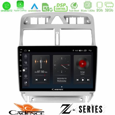 Cadence Z Series Peugeot 307 2002-2008 8core Android12 2+32GB Navigation Multimedia Tablet 9