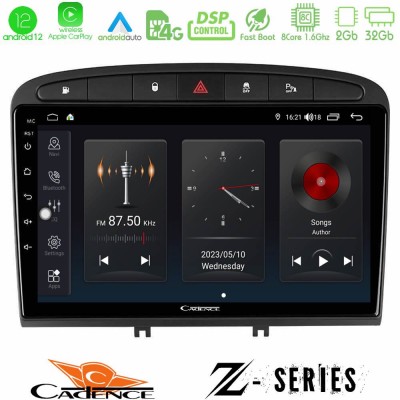 Cadence Z Series Peugeot 308/RCZ 8core Android12 2+32GB Navigation Multimedia Tablet 9