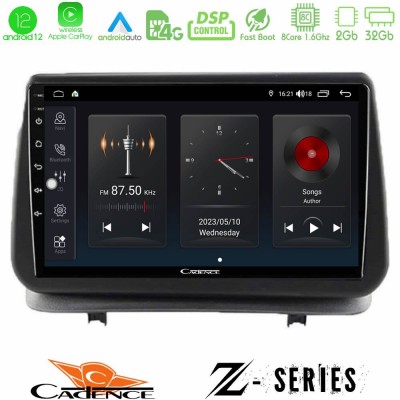 Cadence Z Series Renault Clio 2005-2012 8core Android12 2+32GB Navigation Multimedia Tablet 9