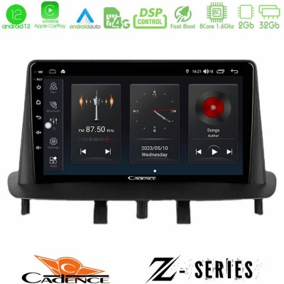 Cadence Z Series Renault Megane 3 2009-2013 8Core Android12 2+32GB Navigation Multimedia Tablet 9