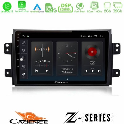 Cadence Z Series Suzuki SX4 2006-2014 Fiat Sedici 2006-2014 8core Android12 2+32GB Navigation Multimedia Tablet 9