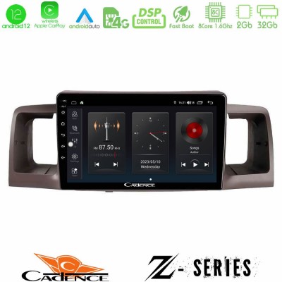 Cadence Z Series Toyota Corolla 2002-2006 8Core Android12 2+32GB Navigation Multimedia Tablet 9