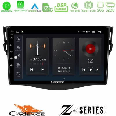 Cadence Z Series Toyota RAV4 8core Android12 2+32GB Navigation Multimedia Tablet 9
