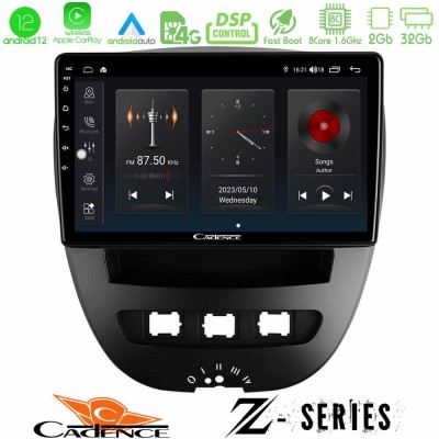 Cadence Z Series Toyota Aygo/Citroen C1/Peugeot 107 8core Android12 2+32GB Navigation Multimedia Tablet 10