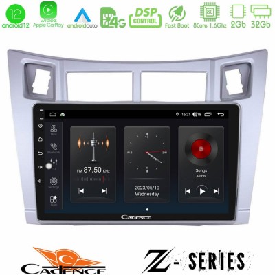 Cadence Z Series Toyota Yaris 8core Android12 2+32GB Navigation Multimedia Tablet 9
